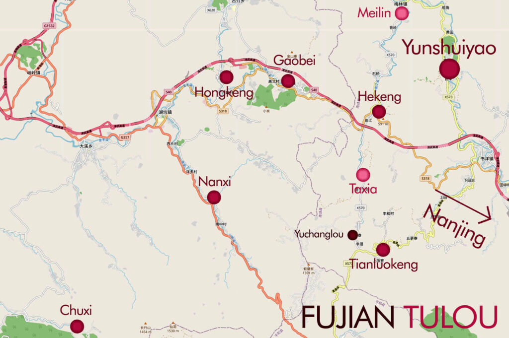 Map of Fujian Tulou